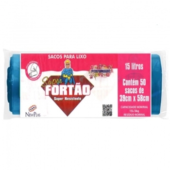 SACO LIXO S FORTAO PERFUMADO ROLO 15L AZUL C/50