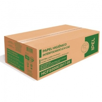 PAPEL HIGIÊNICO INTERFOLHADO (CAICAI) EXTRA LUXO FOLHA SIMPLES 9,6CMX20,5CM COM 10000 FOLHAS