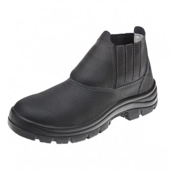 BOTA SAFETY FLEX COURO BICO PLASTICO N39 ELASTICO