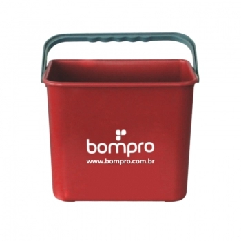 BALDE BOMPRO RETANGULAR 4L VERMELHO ALCA PLASTICA