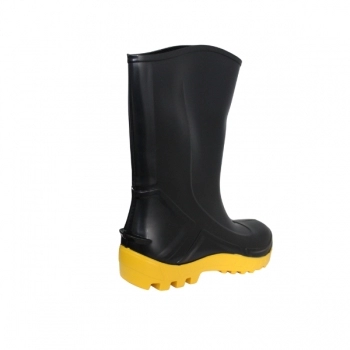 BOTA GALOCHA VULCAFLEX PVC PRETO/AMR CANO MEDIO N37 S/FORRO SOLA PVC