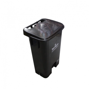 LIXEIRA BOMPRO 100L QUADRADA PRETA C/PEDAL