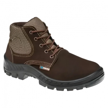 BOTA NOBUCK COURO CAFE BICO PLASTICO N36 CADARCO