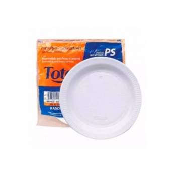 PRATO PLASTICO TOTALPLAST 15CM RASO C/10