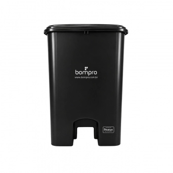 LIXEIRA BOMPRO QUADRADA 50L PRETA C/PEDAL