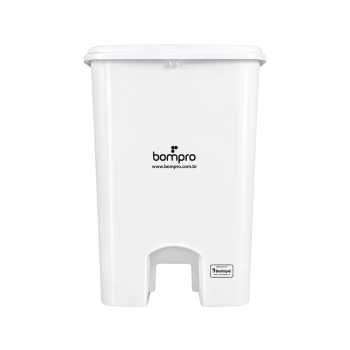 LIXEIRA BOMPRO QUADRADA 50L BRANCA C/PEDAL