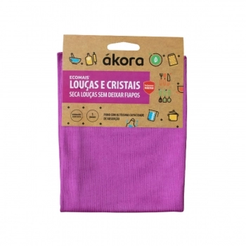 PANO ECOMAIS SECA LOUCAS E CRISTAIS ROSA 40X60