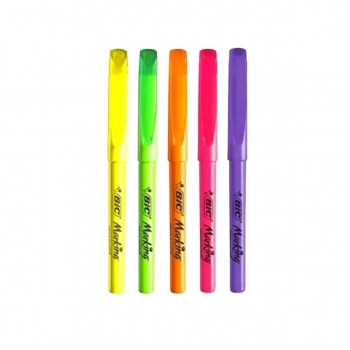 MARCA TEXTO BIC MARKING COR SORTIDA C/5 FLUORESCENTE