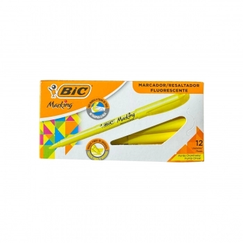 MARCA TEXTO BIC MARKING AMARELA C/12 FLUORESCENTE