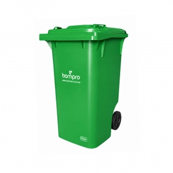CONTENTOR BOMPRO 240L VERDE C/RODAS + PEDAL