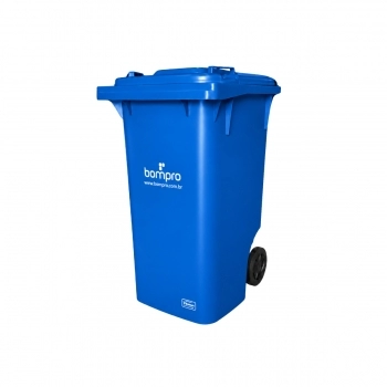 CONTENTOR BOMPRO 240L QUADRADA AZUL C/RODA