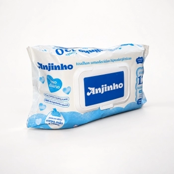 TOALHA UMEDECIDA COM FLIP TOP LEVE 120 PAGUE 100 AZUL - ANJINHO