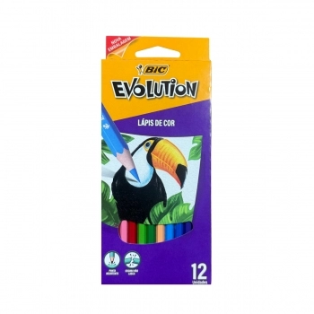 LAPIS DE COR BIC EVOLUTION C/12 SEXTAVADO