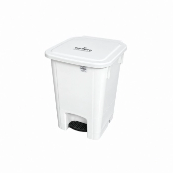 LIXEIRA QUADRADA 15L BRANCA COM PEDAL - BOMPRO