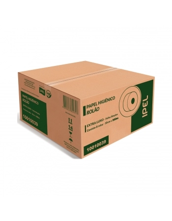 PAPEL HIGIÊNICO ROLÃO EXTRA LUXO 100% CELULOSE FOLHA SIMPLES 10CM 8X300M - IPEL