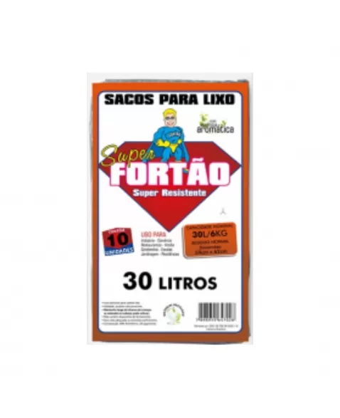 SACO LIXO SUPER FORTÃO 30L 59X62CM C/10UN