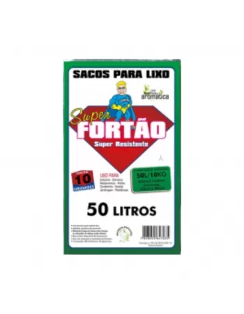 SACO DE LIXO SUPER FORTÃO 50L 63X80CM C/10UN