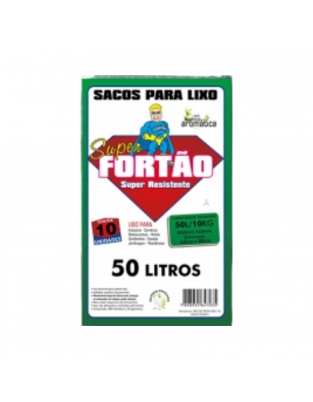 SACO LIXO SUPER FORTÃO 50L 63X80CM C/10UN