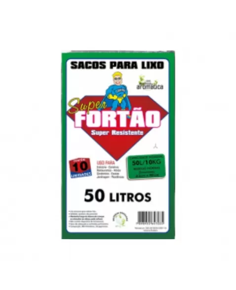 SACO LIXO SUPER FORTÃO 50L 63X80CM C/10UN