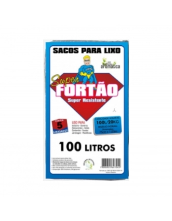 SACO LIXO SUPER FORTÃO 100L 75X105CM C/5UN