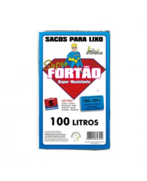 SACO LIXO SUPER FORTÃO 100L 75X105CM C/5UN