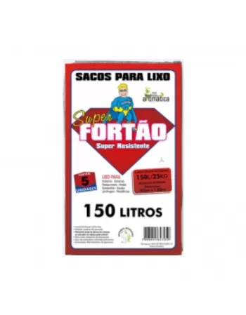 SACO DE LIXO SUPER FORTÃO 150L 85X100CM C/5UN