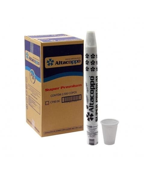 COPO ALTACOPPO SUPERPREMIUM 80ML BRANCO C/100UN