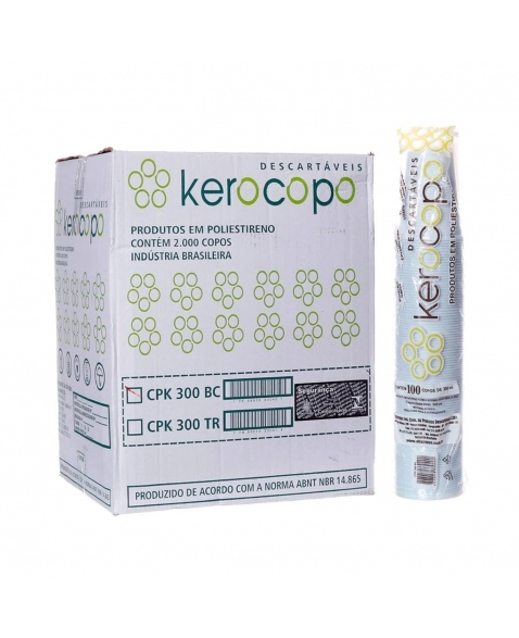 COPO KEROCOPPO 50ML BRANCO PS C/100UN